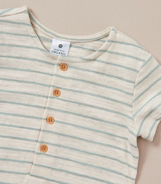Baby Organic Cotton Jersey Stripe Romper