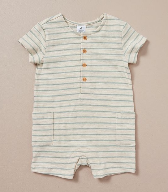 Baby Organic Cotton Jersey Stripe Romper