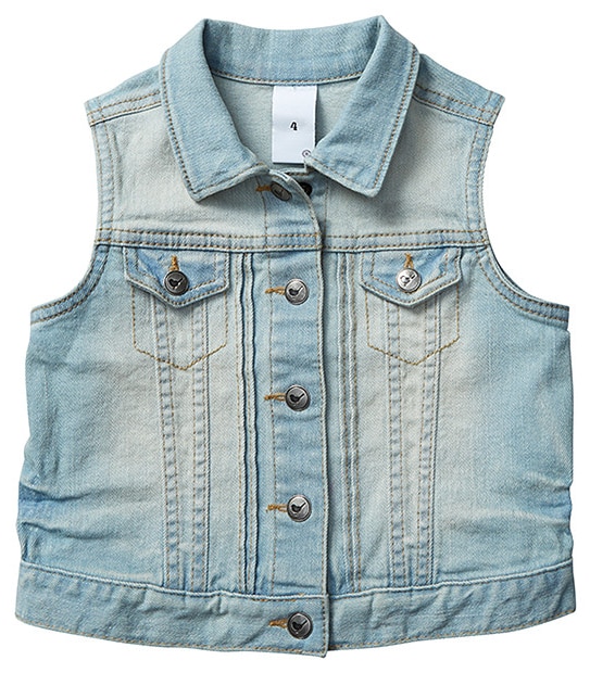 Girls' Mid Wash Denim Vest
