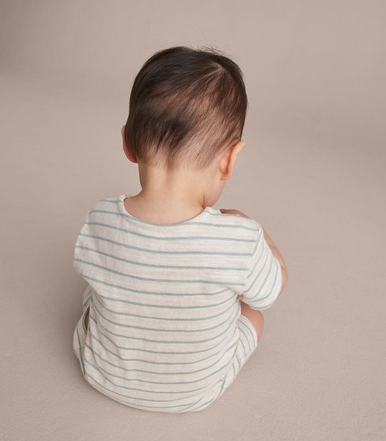 Baby Organic Cotton Jersey Stripe Romper