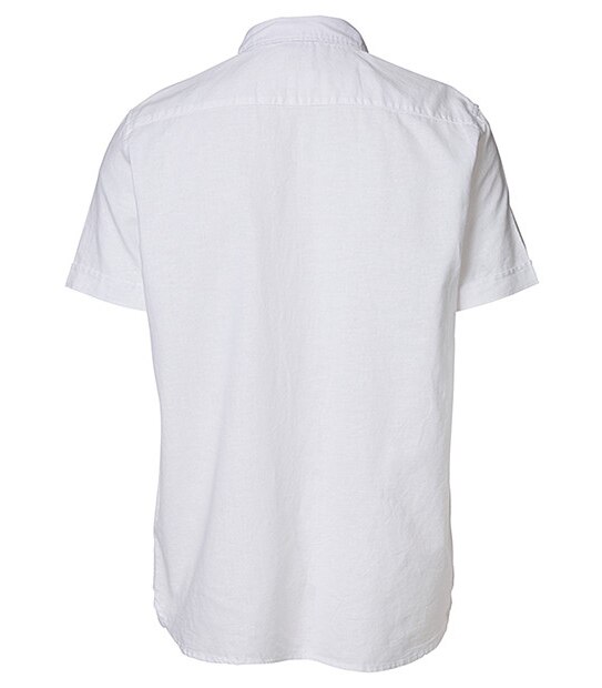 Short Sleeve Linen Shirt - White