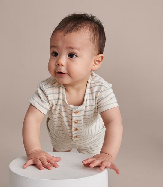 Baby Organic Cotton Jersey Stripe Romper