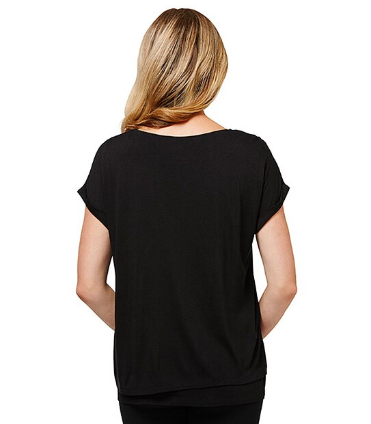 Maternity Layered Nursing Top - Black