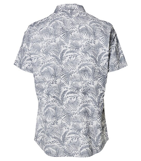 Men's Short Sleeve Linen Shirt - Leaf
