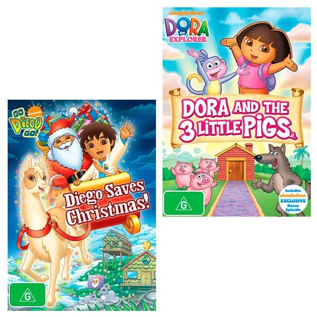Dora And The Three Little Pigs + Go Diego Saves Xmas DVD