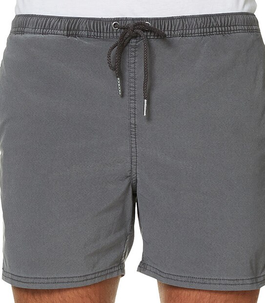 Men's Acid Wash Volley Shorts - Black