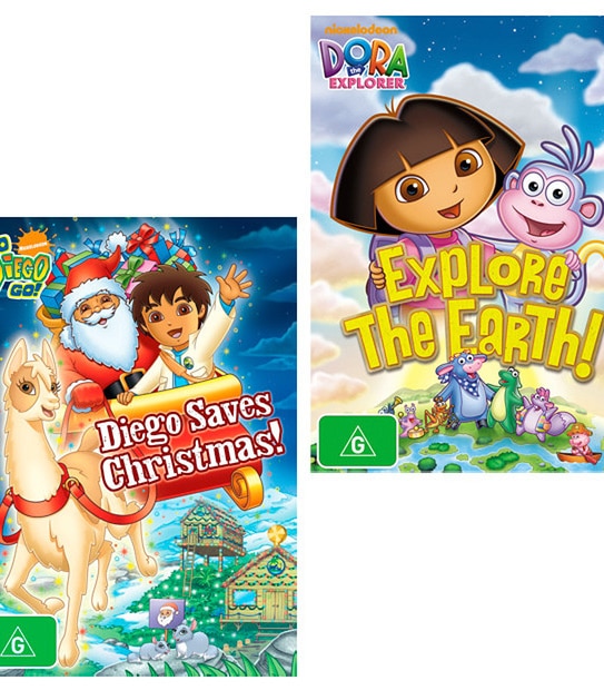 Dora: Explore the Earth + Go Diego Saves Xmas DVD Bundle