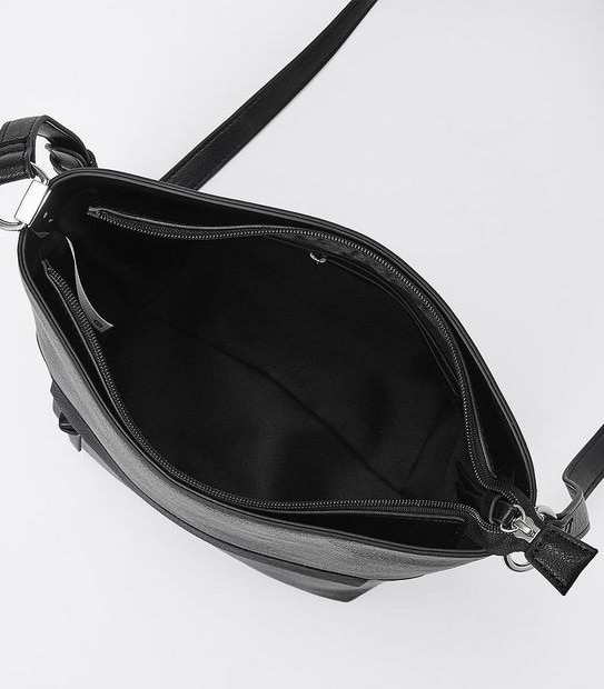 Square Crossbody Bucket Bag - Black