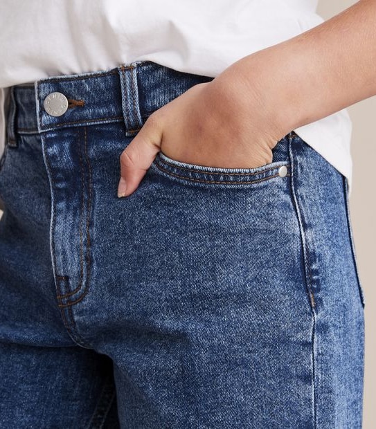 Straight Leg Denim Jeans