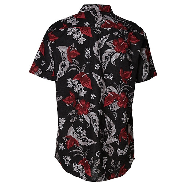 Men's Short Sleeve Linen Shirt - Floral 