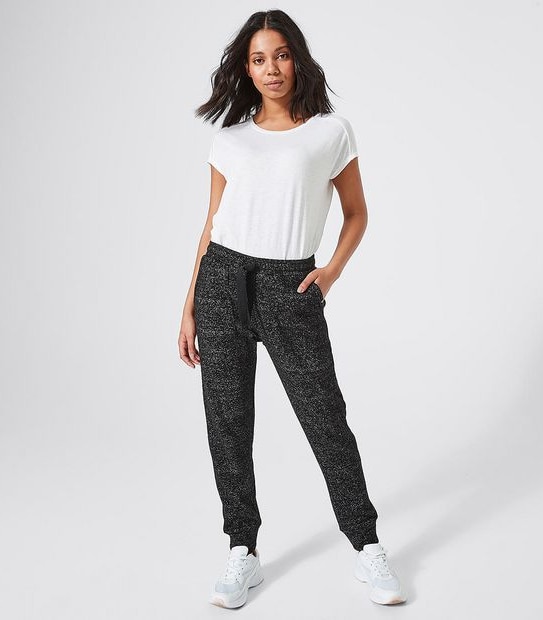 Piping Hot Trackpants - Black/White Marle