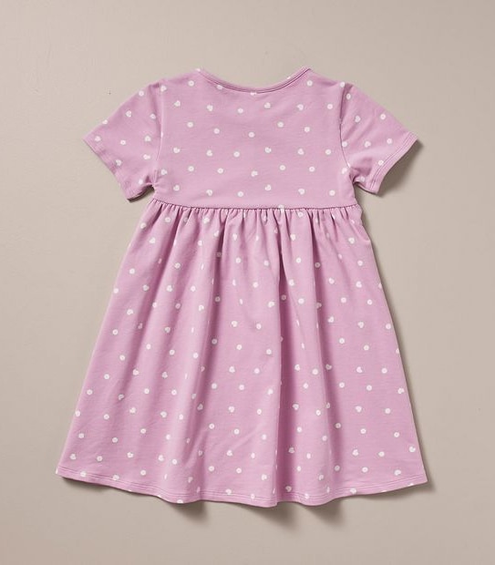 MK257790_05 SS BTTN THRU TERRY DRESS AOP HEART PUR