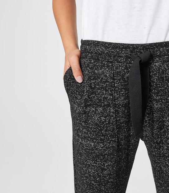Piping Hot Trackpants - Black/White Marle