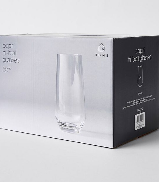 Capri 6 Pack Tall Tumbler Glasses