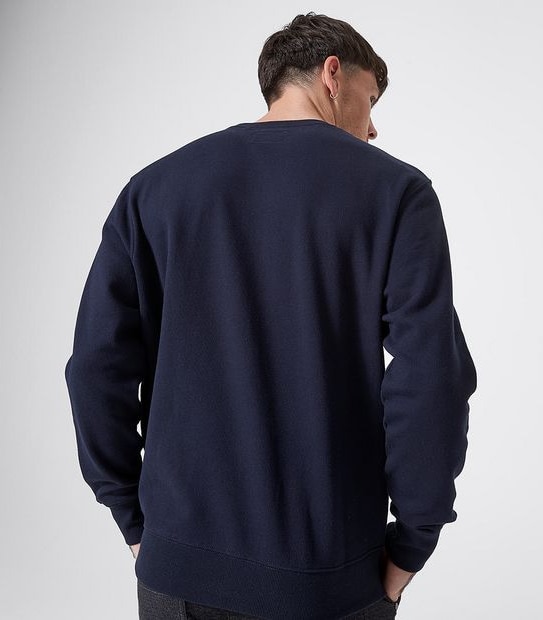 Piping Hot Earth Water Crew Neck Sweater - Navy 