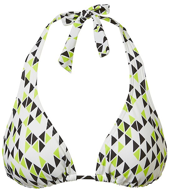 Halter Bikini Top - Geo Lime