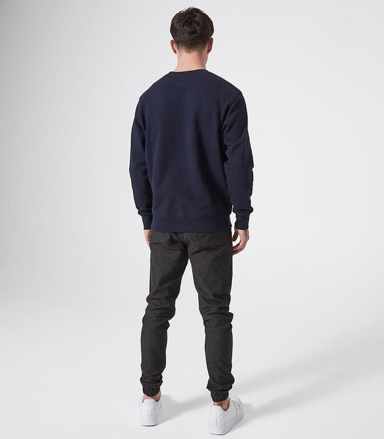 Piping Hot Earth Water Crew Neck Sweater - Navy 