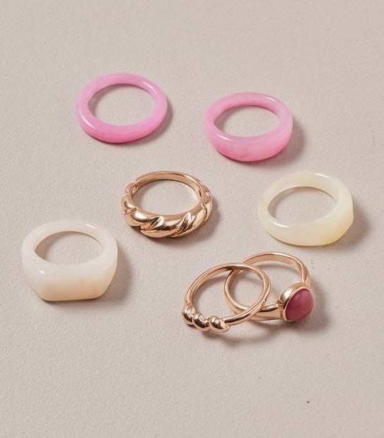 7 Pack Coloured Ring Set