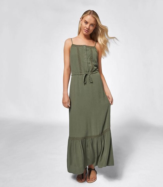 Lily Loves Sleeveless Lace Trim Maxi Dress