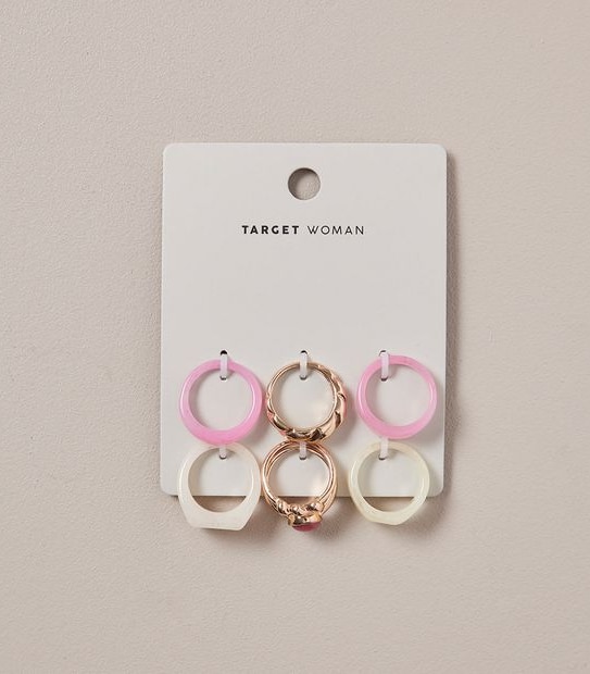 7 Pack Coloured Ring Set