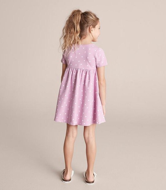 MK257790_05 SS BTTN THRU TERRY DRESS AOP HEART PUR