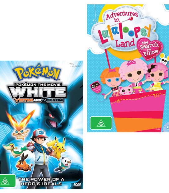 Adventures In Lalaloopsy Land: the Search For Pillow + Pokemon The Movie: White - Victini + Zekrom DVD Bundle