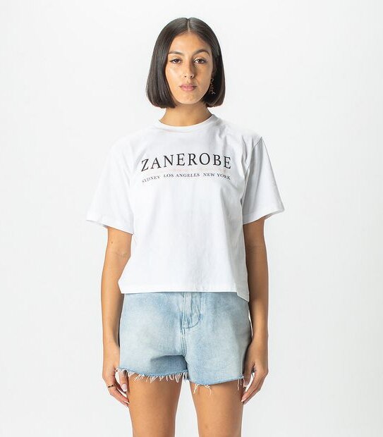 ZxZanerobe Oversized Crop T-Shirt - White
