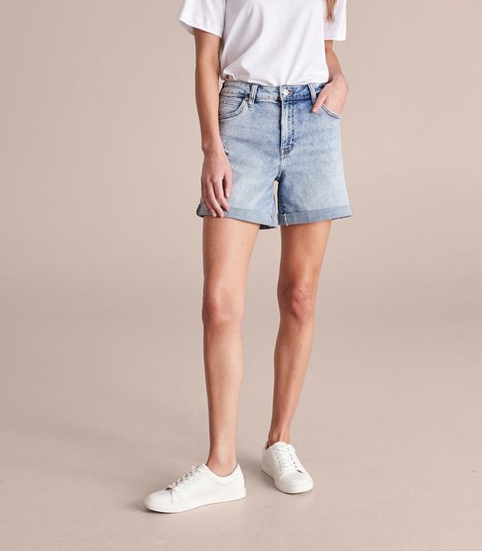 Classic Roll Cuff Denim Shorts