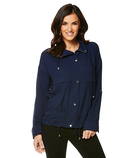 Crop Anorak - Navy