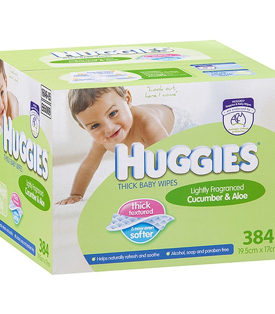 Huggies Mega 384 Pack Cucumber And Aloe Wipes
