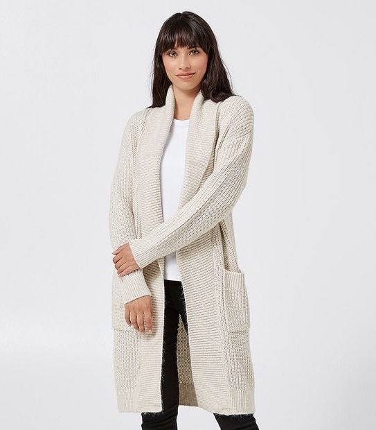 Fisherman Ribbed Cardigan - Oatmeal Brown