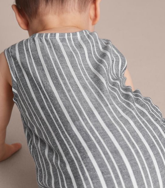 Baby Linen Blend Striped Romper