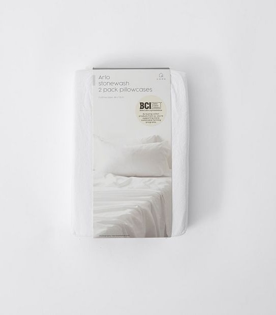 Arlo Stonewash 2 Pack Pillowcases