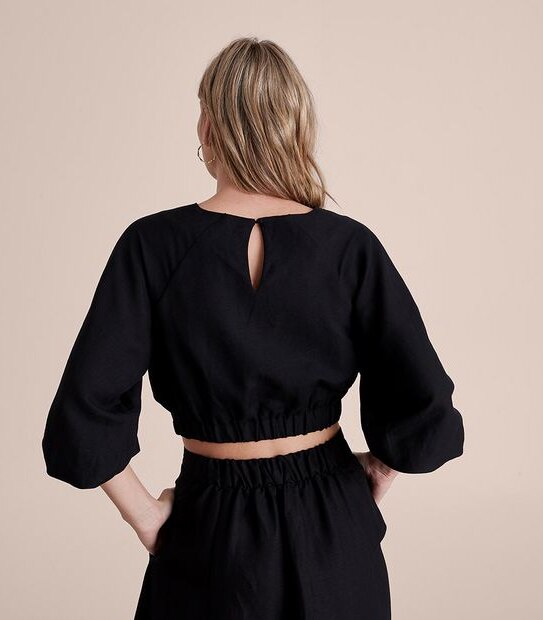 Preview Linen Blend Blousson Blouse