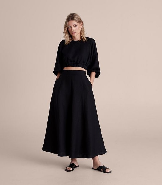 Preview Linen Blend Blousson Blouse