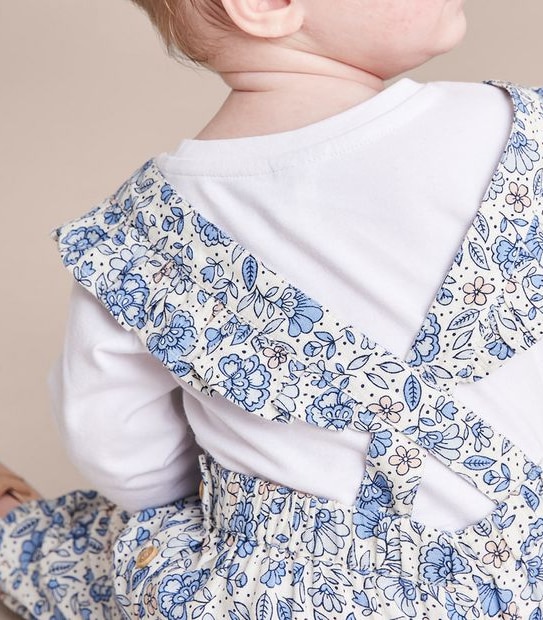 Baby Linen Blend Floral Romper