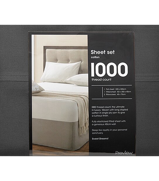 1000TC Cotton Sheet Set - Smoke