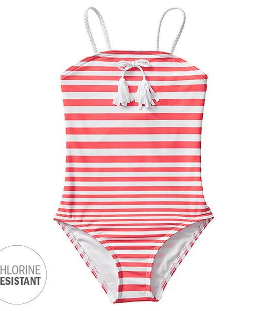 One Piece Stripe Chlorine Resistant Bathers