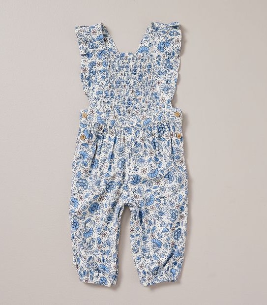 Baby Linen Blend Floral Romper