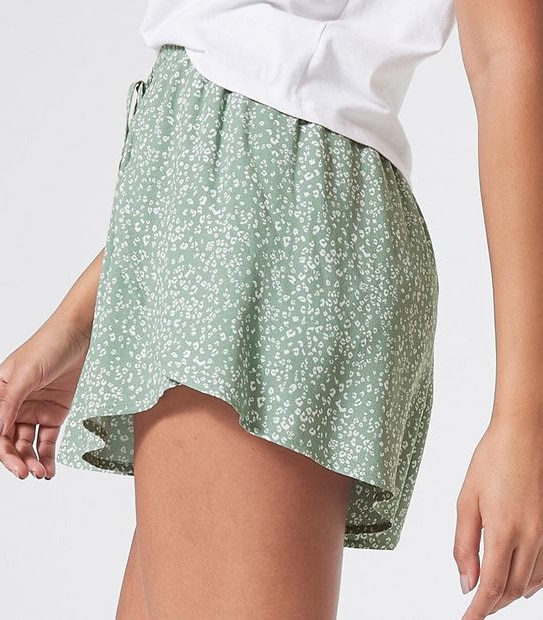 Lily Loves Wrap Shorts - Green Animal Print