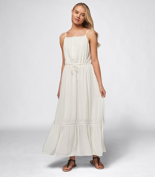 Lily Loves Sleeveless Lace Trim Maxi Dress