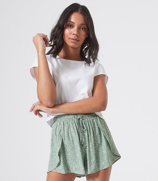 Lily Loves Wrap Shorts - Green Animal Print