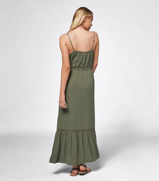 Lily Loves Sleeveless Lace Trim Maxi Dress