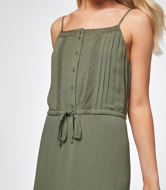 Lily Loves Sleeveless Lace Trim Maxi Dress