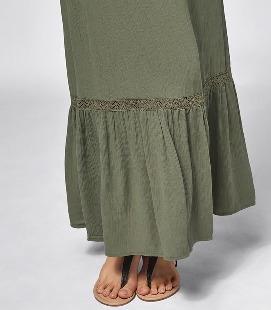 Lily Loves Sleeveless Lace Trim Maxi Dress