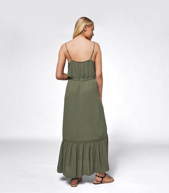 Lily Loves Sleeveless Lace Trim Maxi Dress