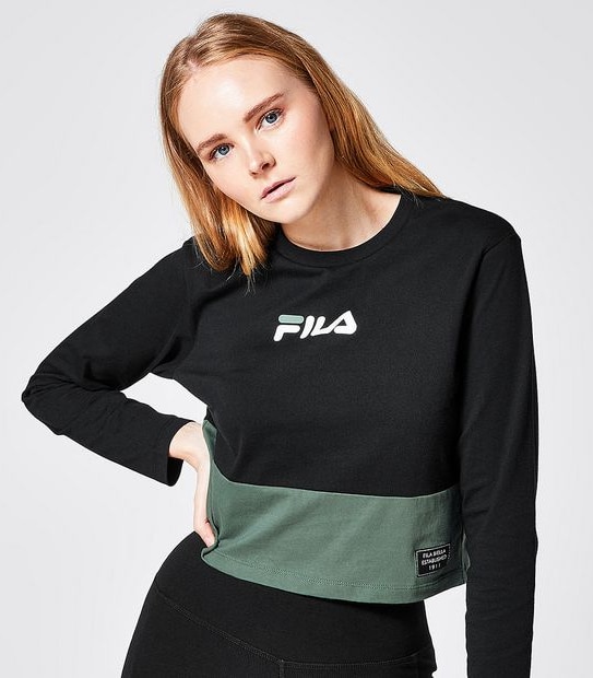 Fila Urban Libbi Long Sleeve T-Shirt - Black Splice