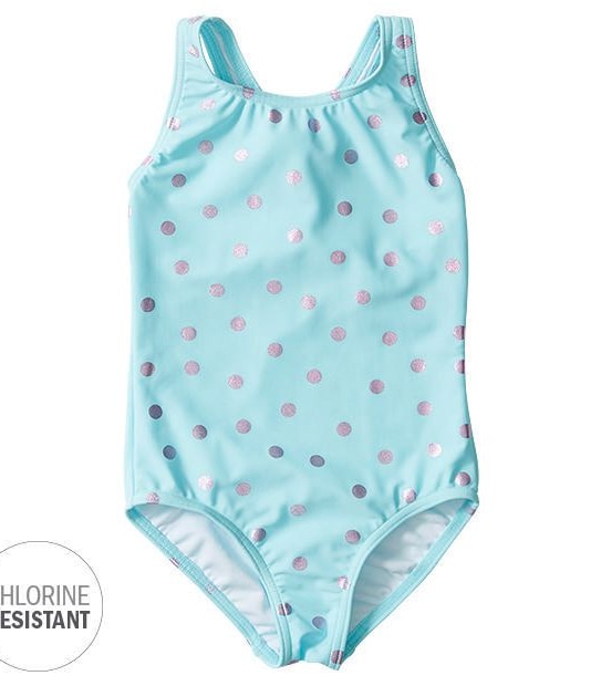 One Piece Chlorine Resistant Spot Print Bathers