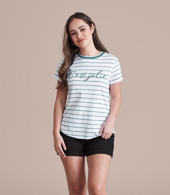 Dannii Minogue Petites Supima Stripe T-Shirt