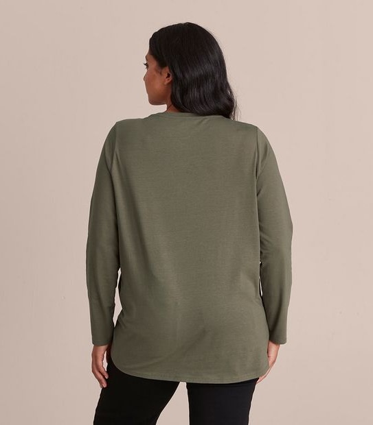 Curve Organic Cotton Long Sleeve Crew T-Shirt